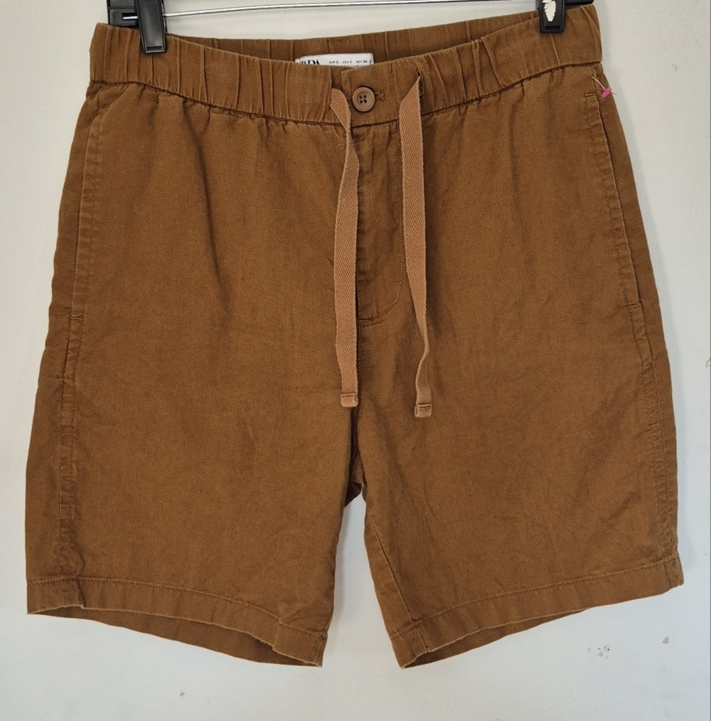 Zara Brown Men's Flat Front Shorts